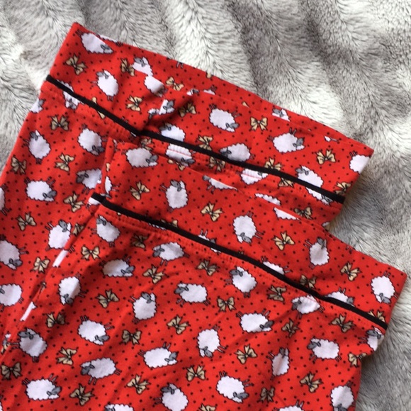Red Sheep Bow Pajama Pants - Picture 5 of 6